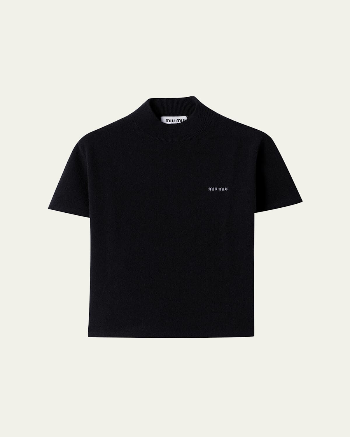 Miu Miu Mock-neck Cashmere Sweater In Black