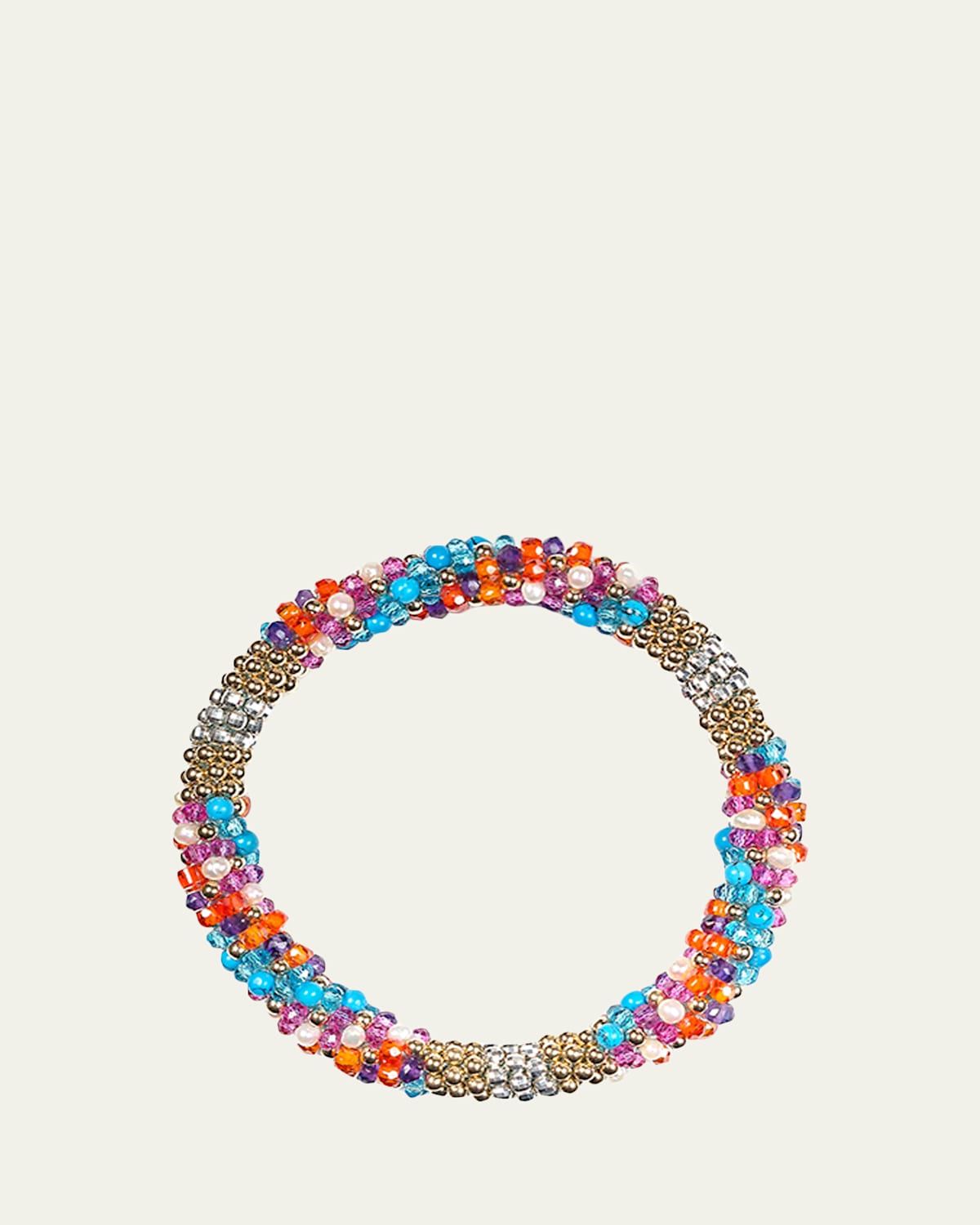 Meredith Frederick 14K Freshwater Pearl, Zircon, Turquoise and Amethyst Trina Helena Bracelet with