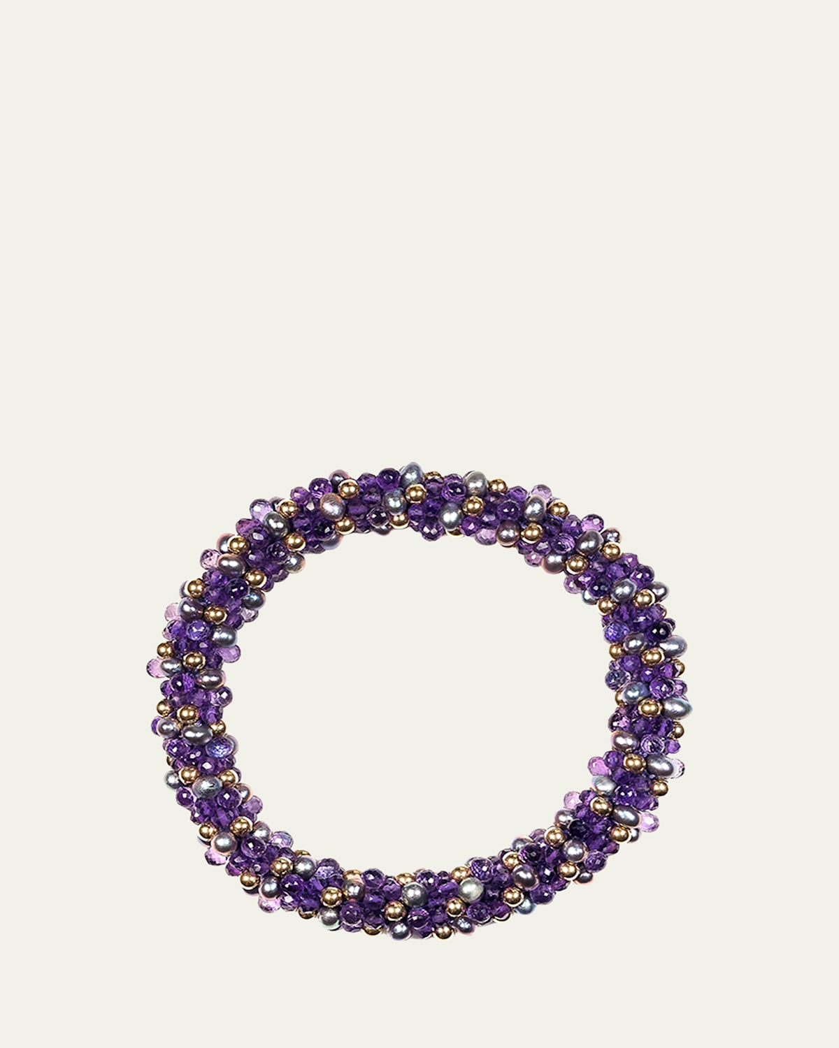 Meredith Frederick 14K Amethyst and Freshwater Pearl Terry Bracelet