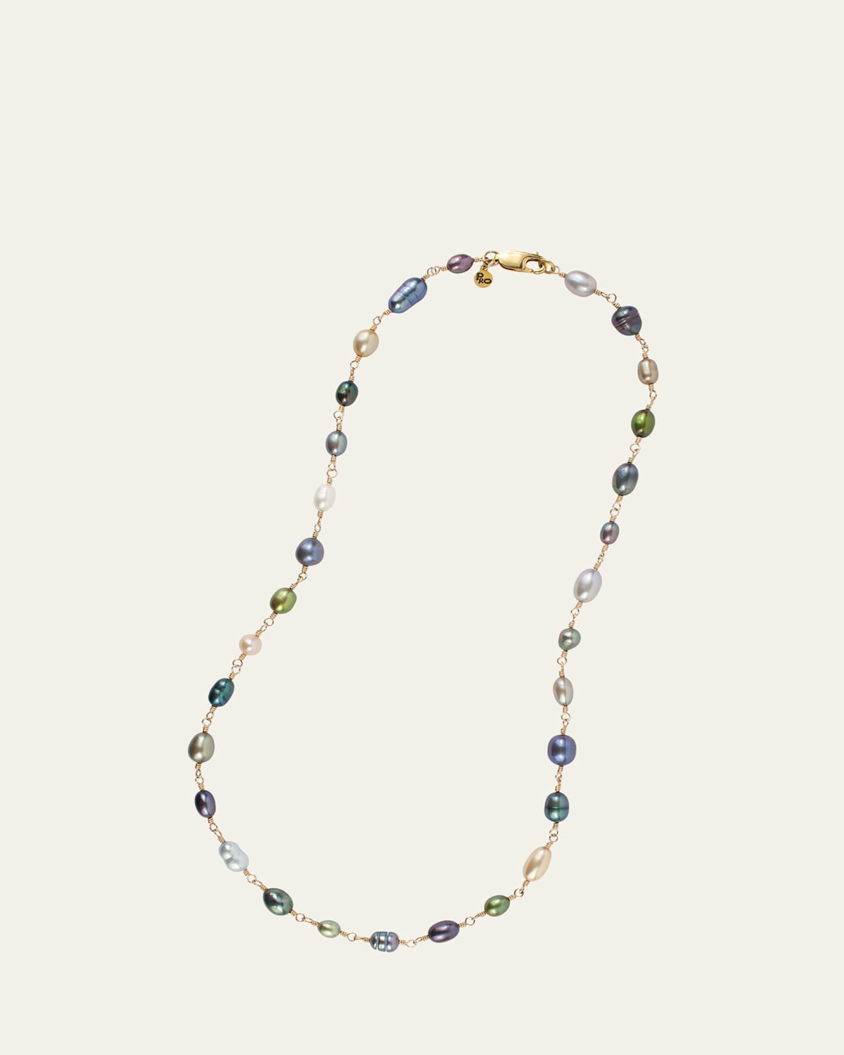 14k Gold Fill Trail Mix Necklace With Pearls, 18"
