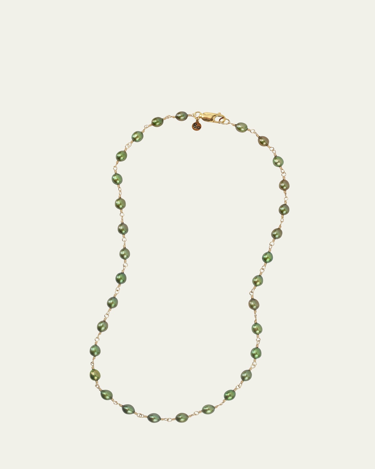 14K Gold Fill Sprout Necklace With Pearls, 18"L