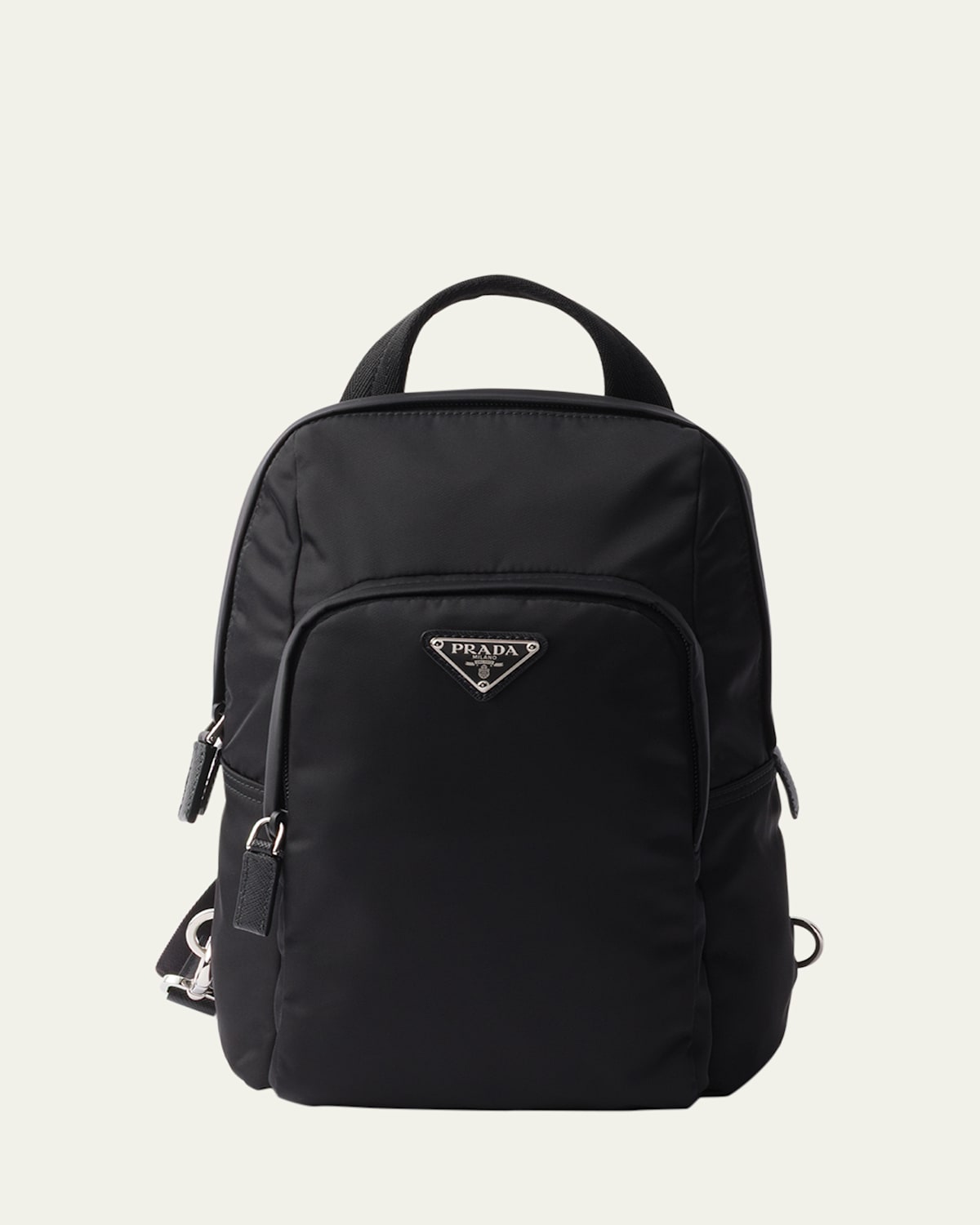 Prada Men's Small Nylon Crossbody Backpack In Black