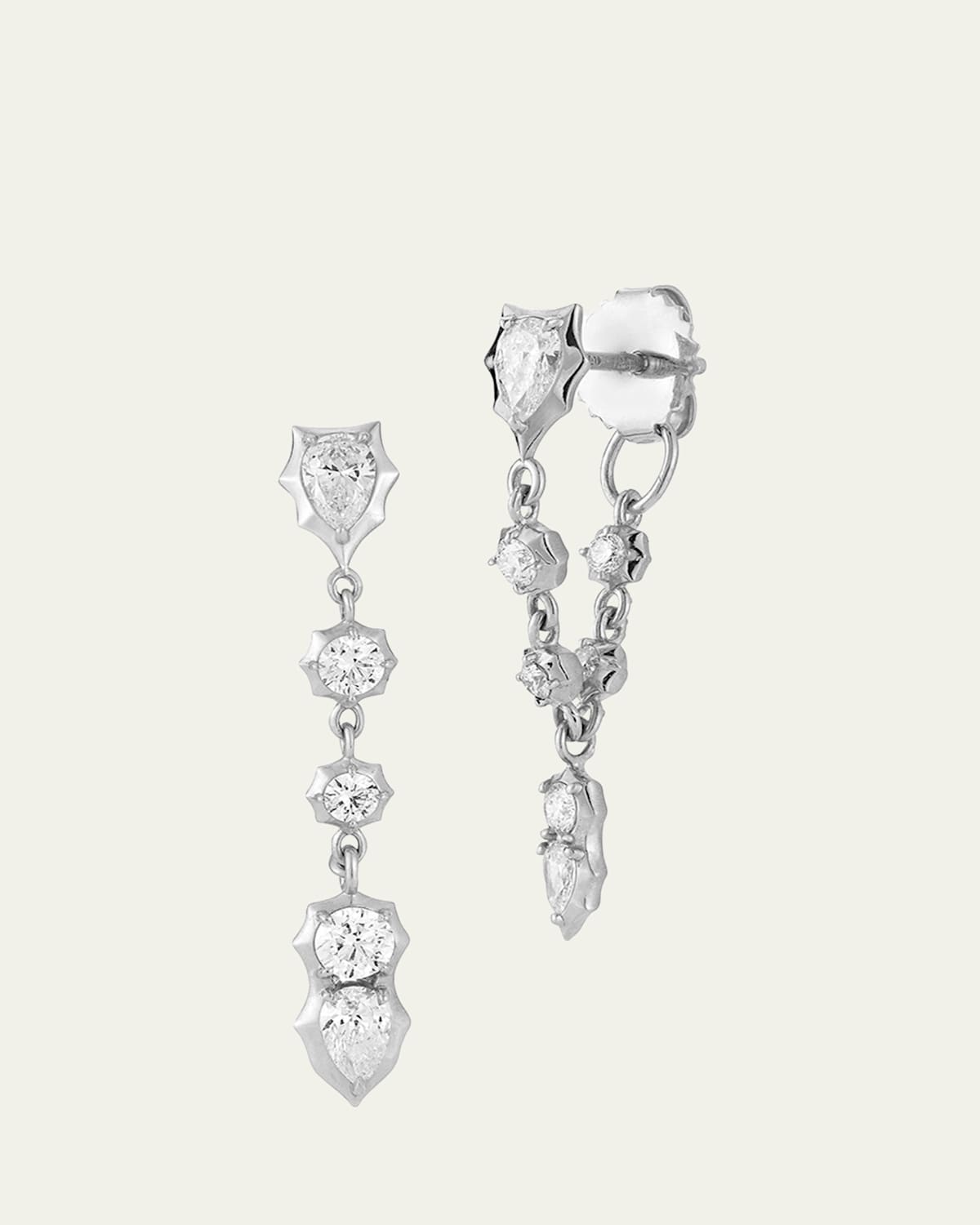 Jade Trau Platinum Posey Loop Earrings