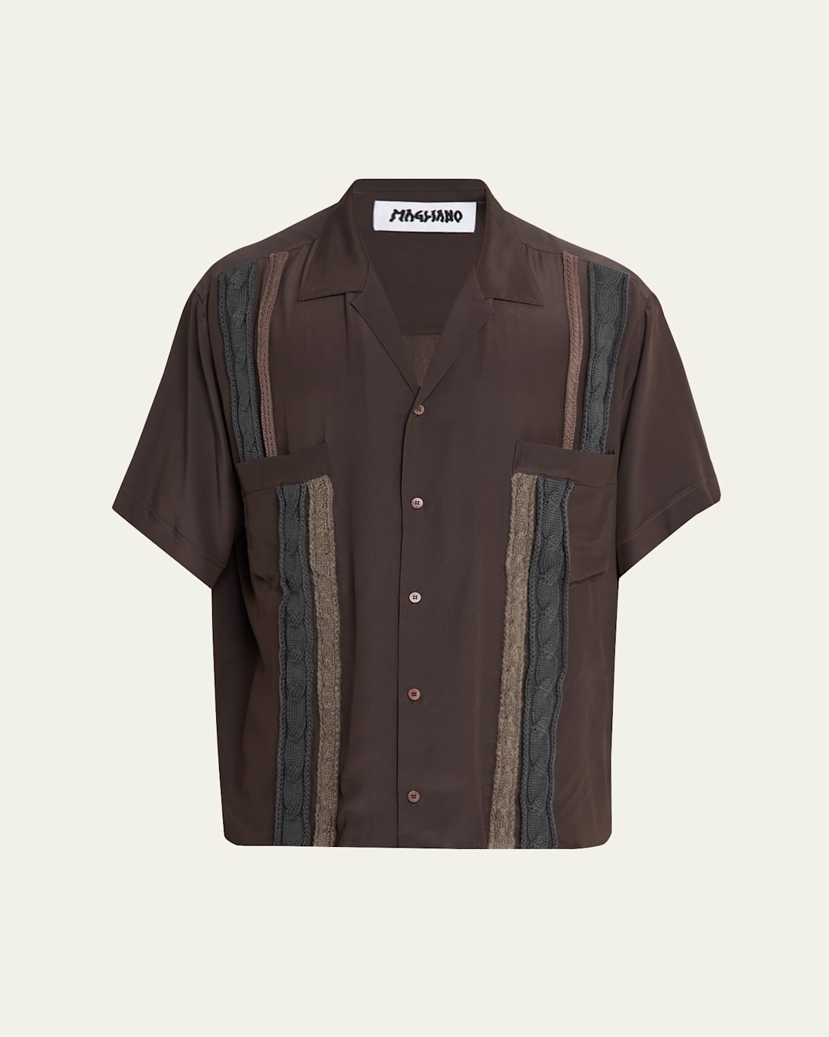 Magliano Short-sleeved Shirt With Chest Pocket In Brown