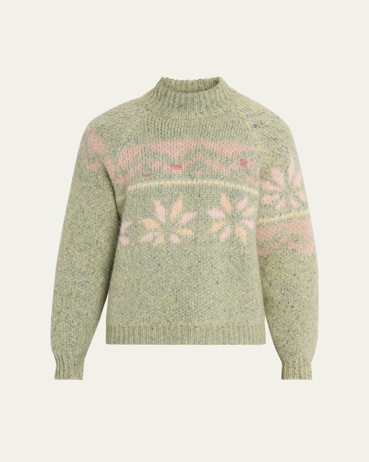 Magliano Men's Drunk Alpaca Wool Crewneck Sweater In Green