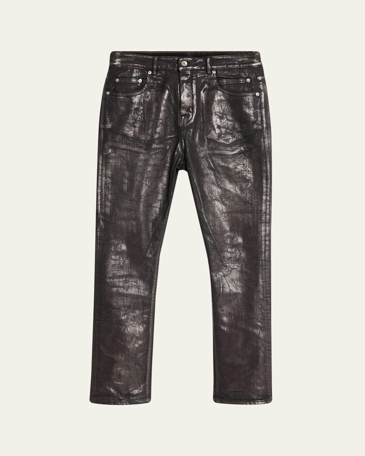 Drkshdw Rick Owens Men's Bronze Coated Slim Denim Jeans In Purple