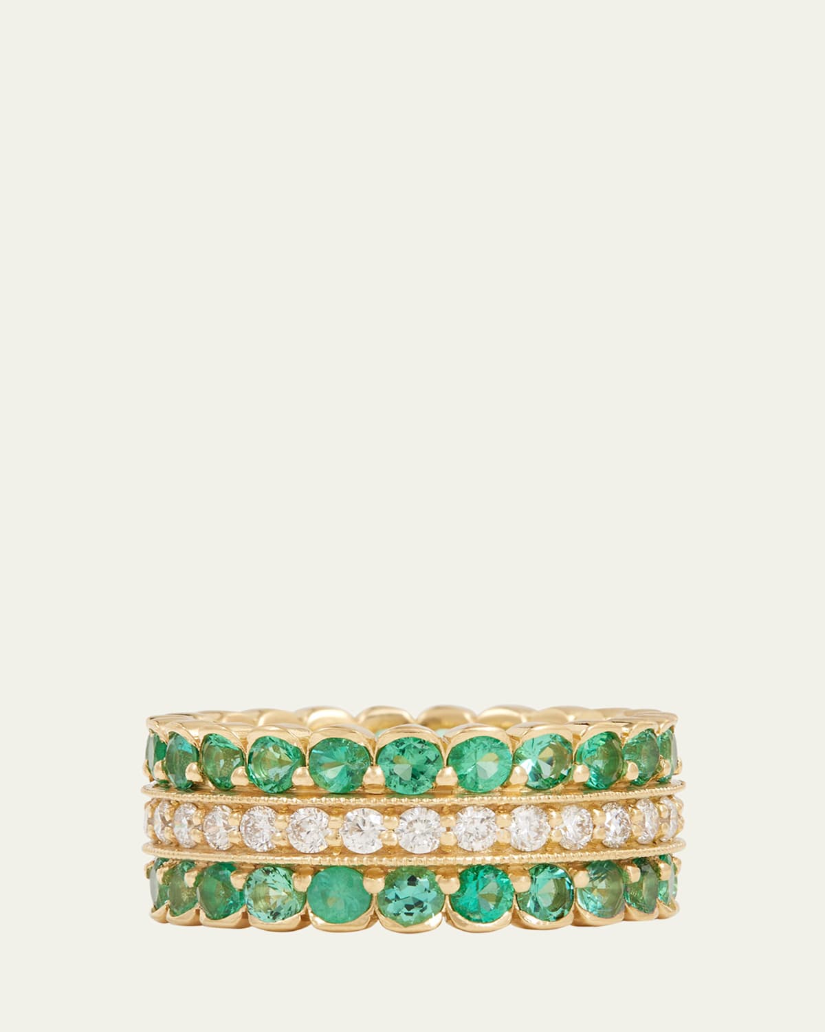 Jamie Wolf 18K Gold Emerald & Diamond Ring