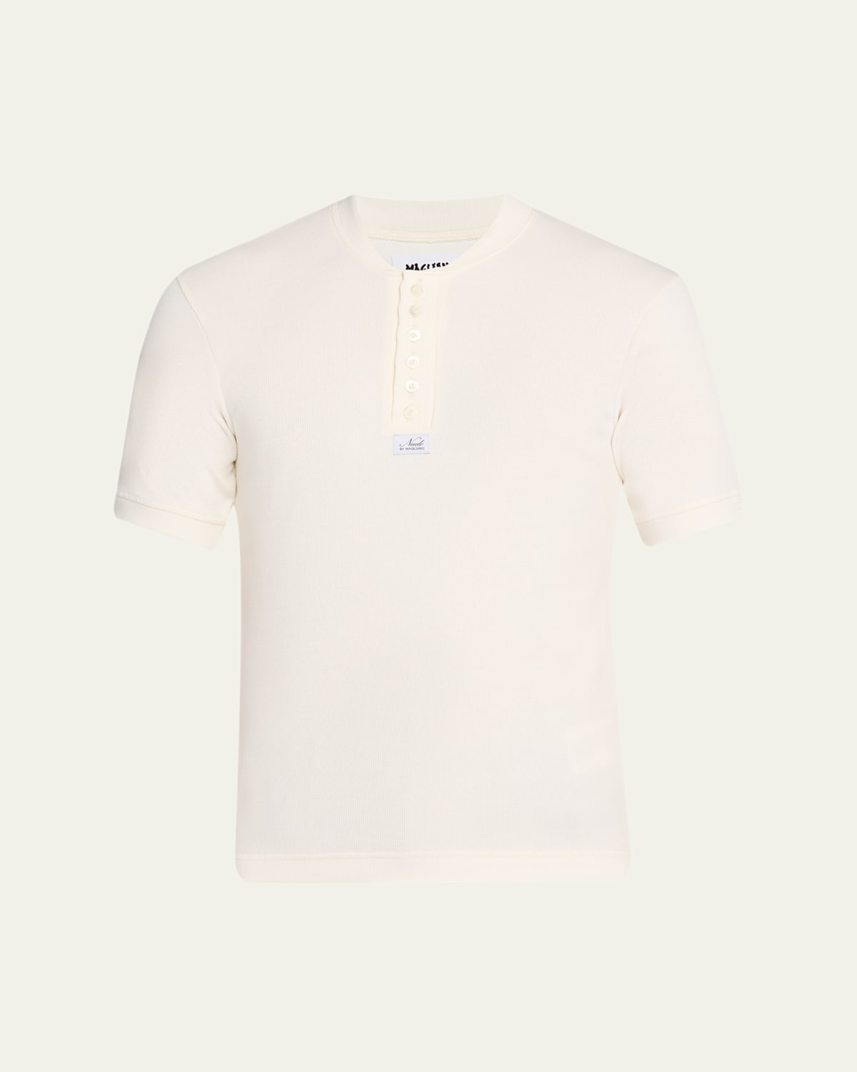 Magliano Men's Nudo Serafino Ribbed Henley T-shirt In Neutral
