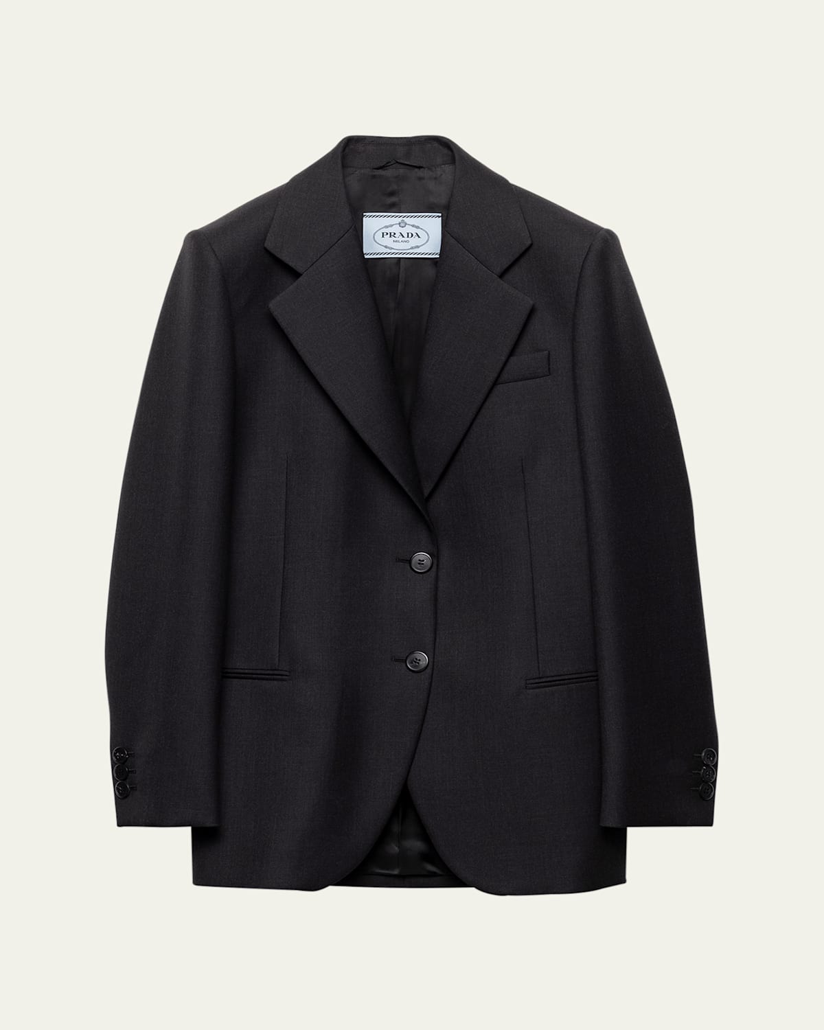 Prada Wool Gabardine Single-breasted Blazer In Black