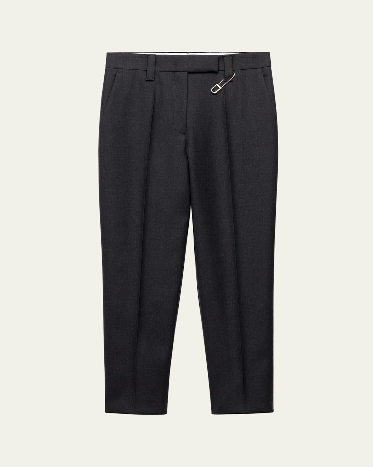 Prada Wool Gabardine Cropped Pants In Black