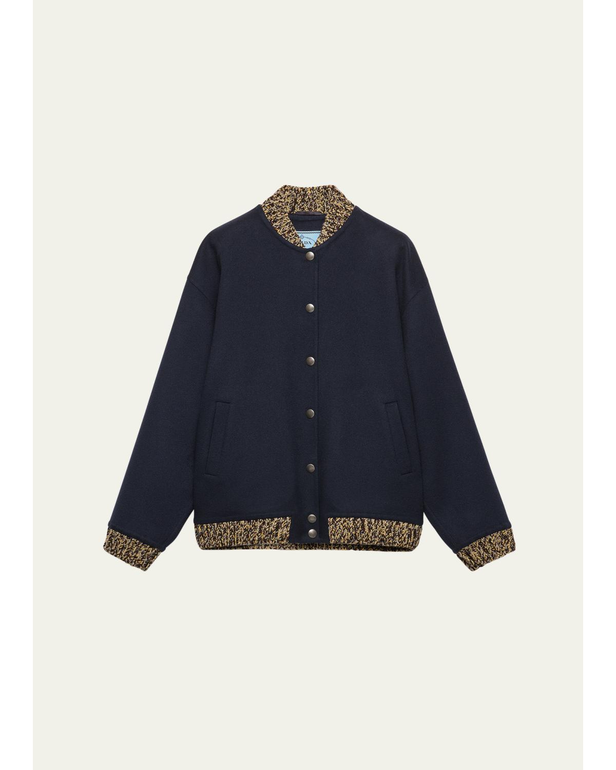 Double Cashmere And Wool Bomber Jacket