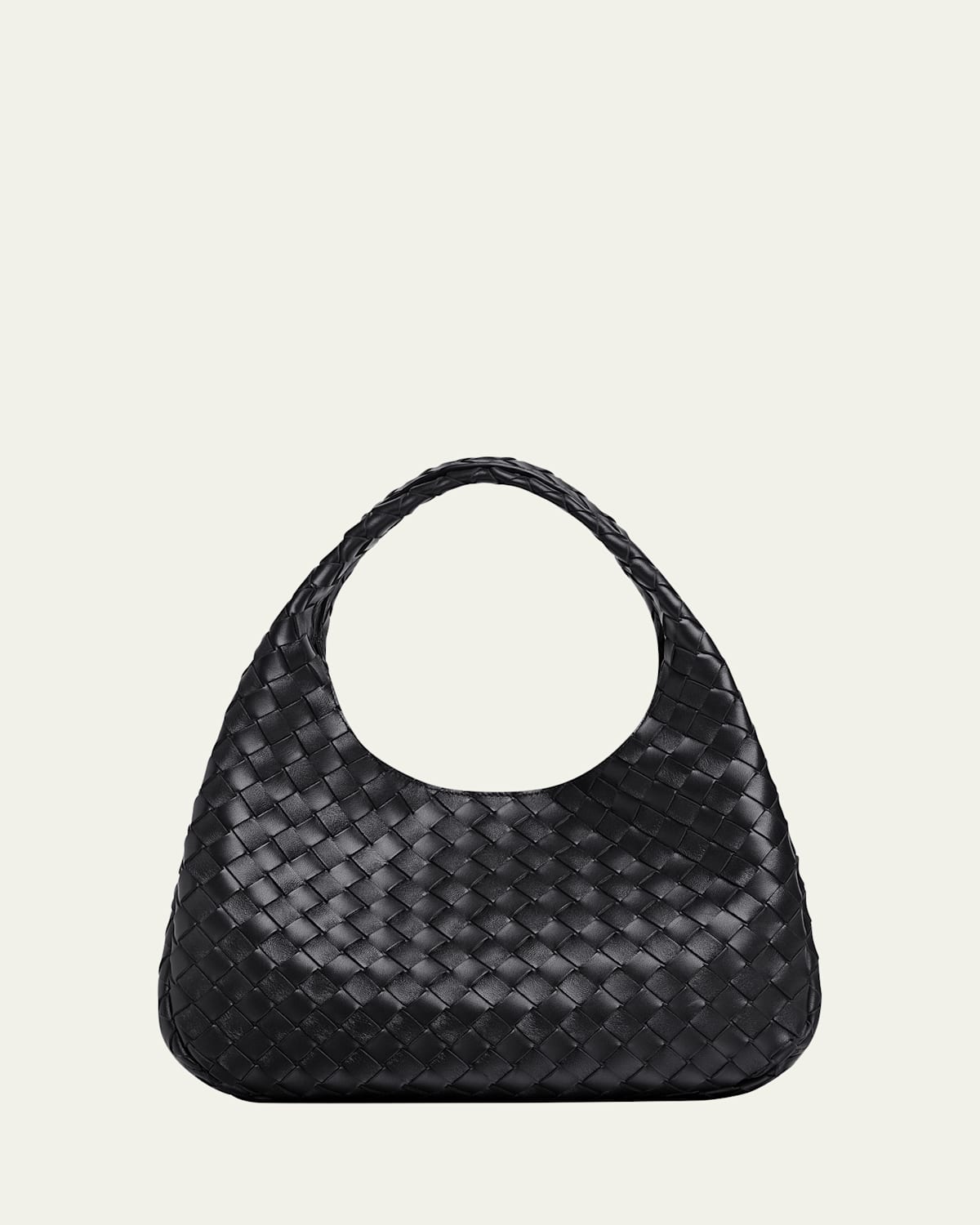 Bottega Veneta Campana Small Leather Shoulder Bag In Black