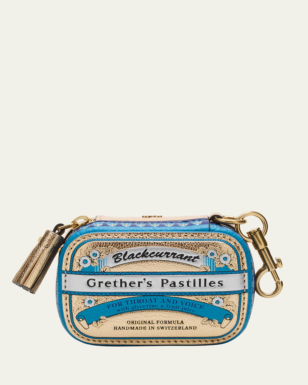 Anya Hindmarch Grether's Pastilles Leather Bag Charm In Gold