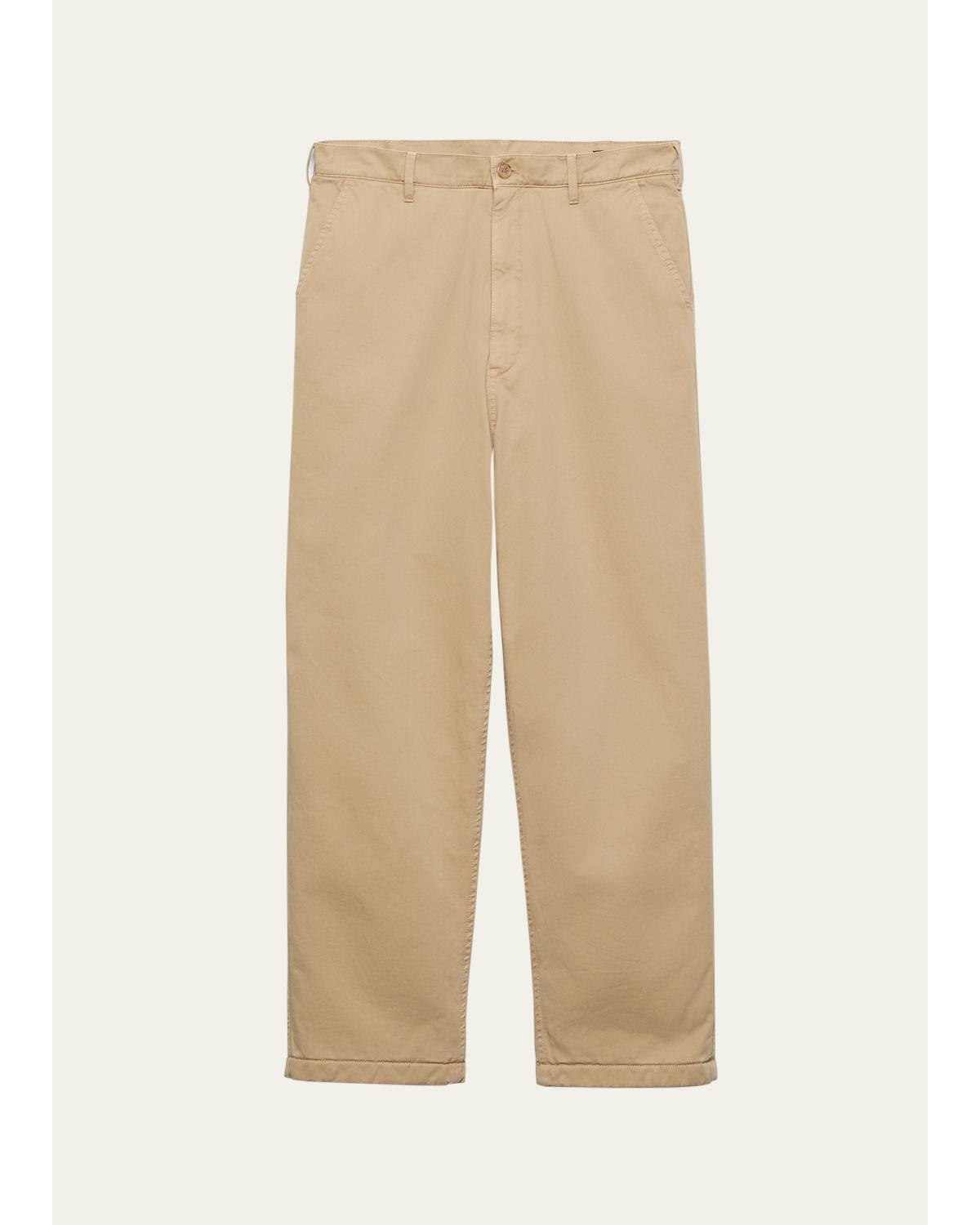 Men'S Cotton Gabardine Flat-Front Pants