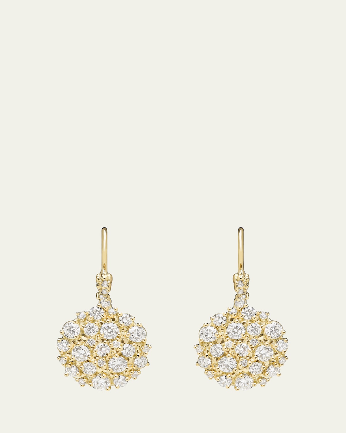 Confetti 18K Yellow Gold Diamond Wire Earrings, 13mm