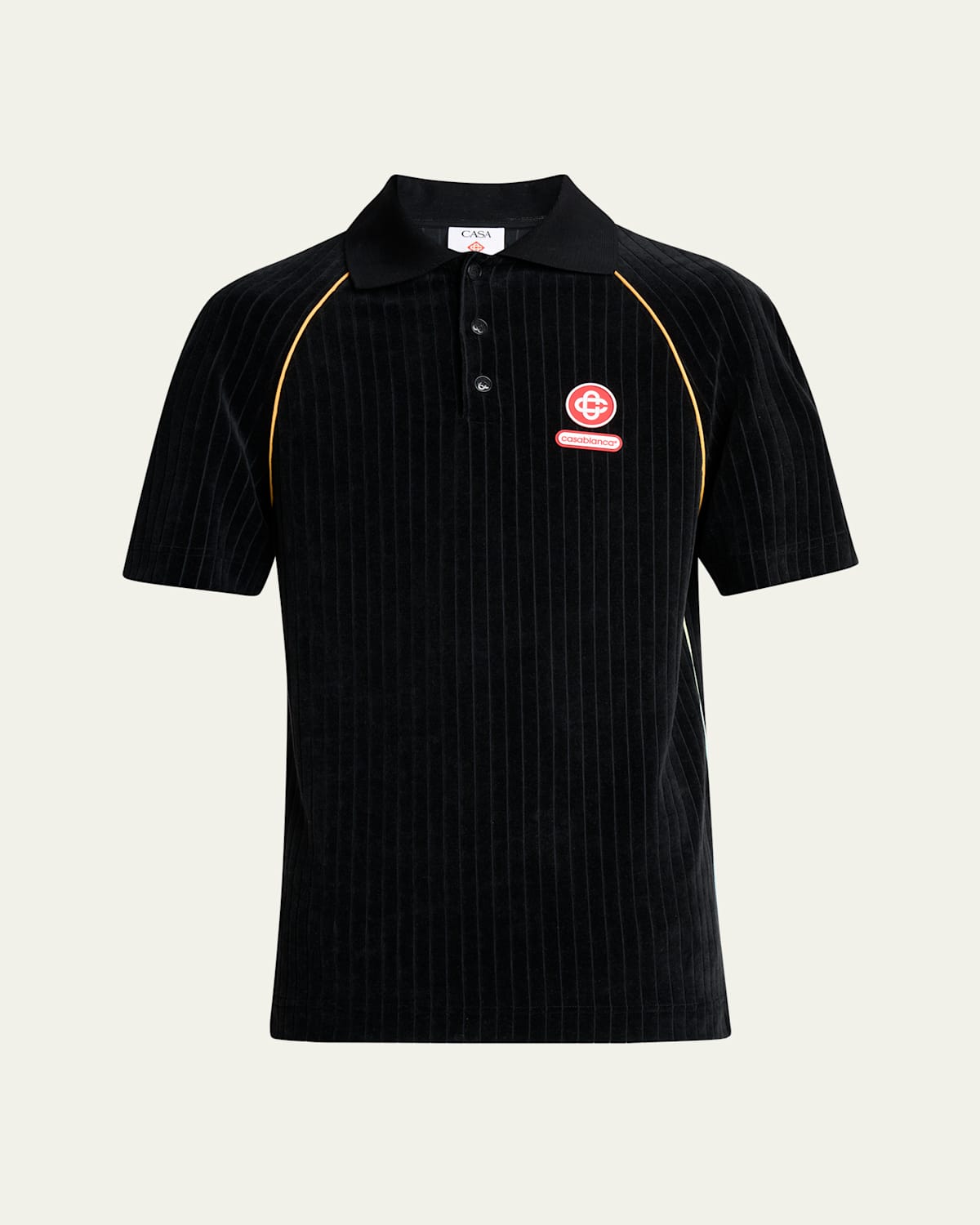 Casablanca Polo In Black Wool And Polyester In Black