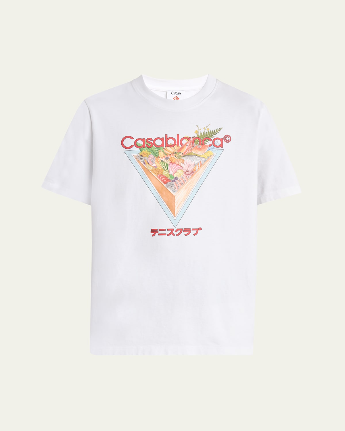 Casablanca Mens Tennis Club Icon Regular-fit Graphic-print Cotton T-shirt In White