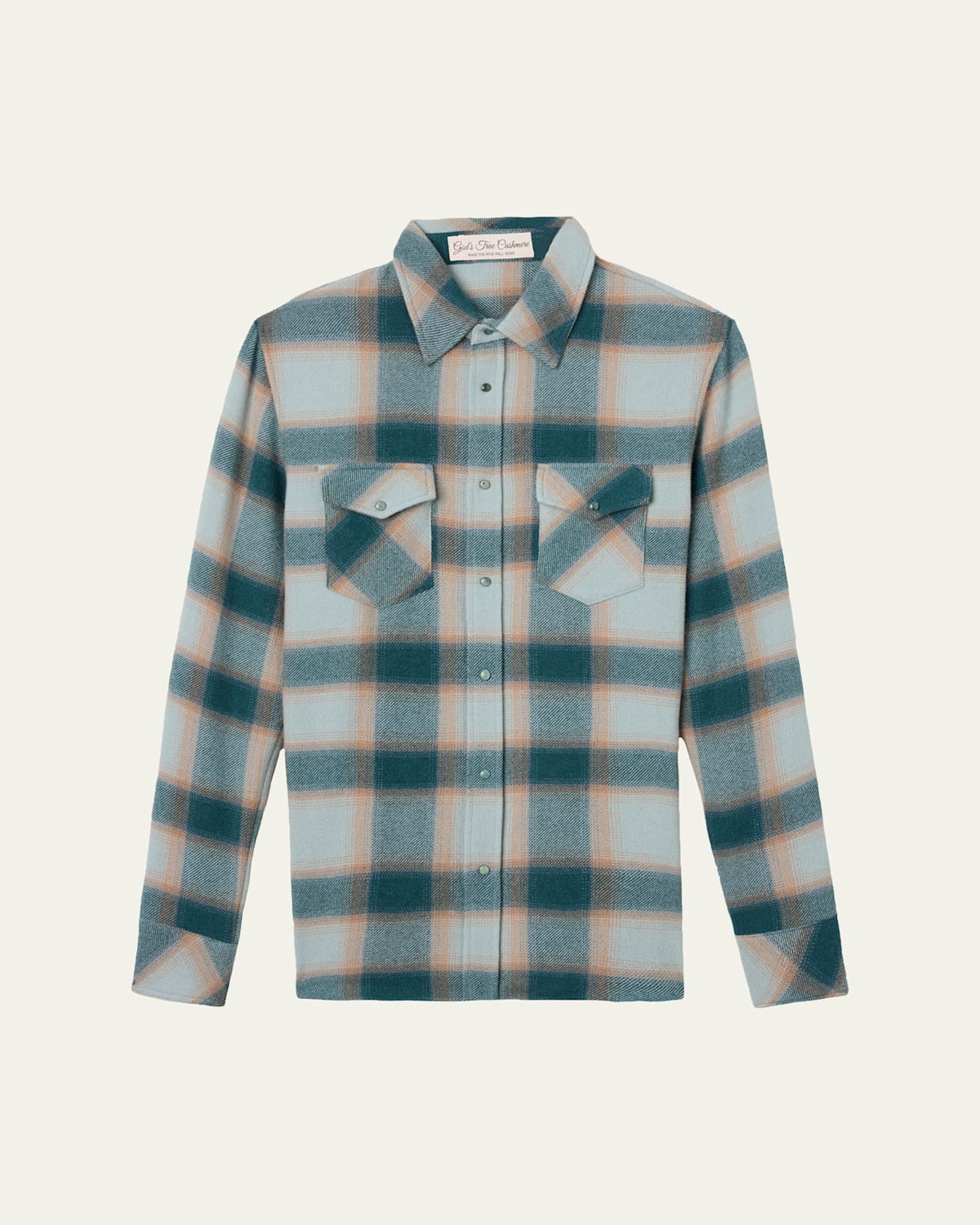 God 's True Cashmere Cashmere Plaid Two-Pocket Button-Down Shirt