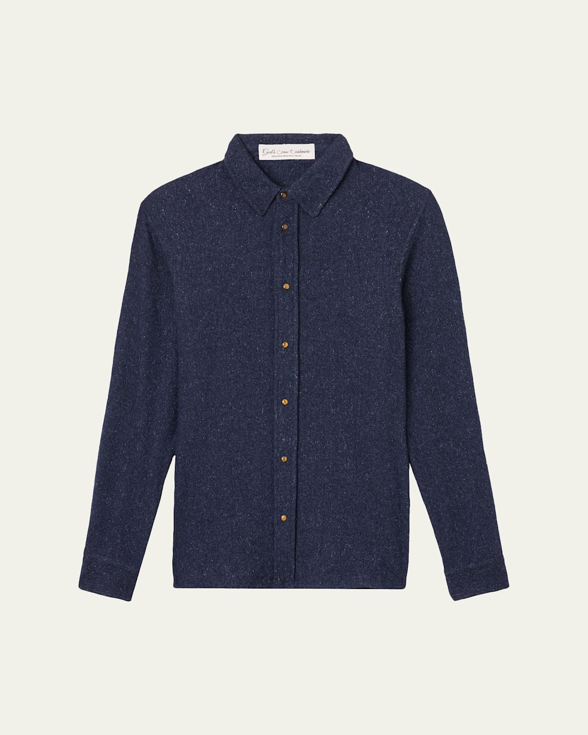 God 's True Cashmere Men 's Cashmere Two-Pocket Tigers Eye Button-Down Shirt