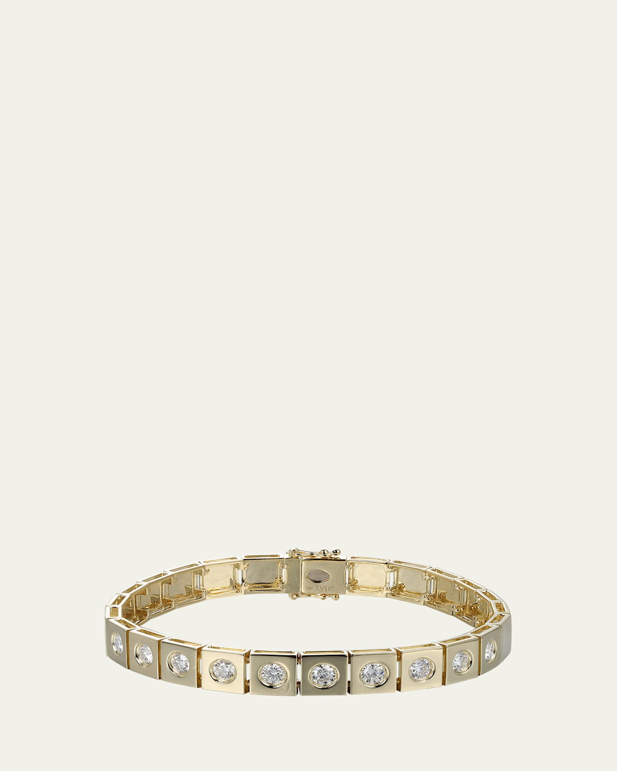 TYPE JEWELRY 14K Yellow Gold LEGGO XL Diamond Tennis Bracelet, 6.5"L