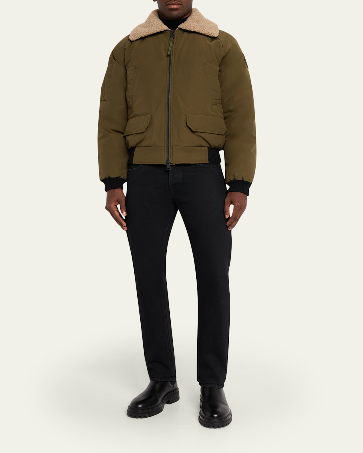Men'S Chilliwack Fleece-Collar Down Bomber Jacket
