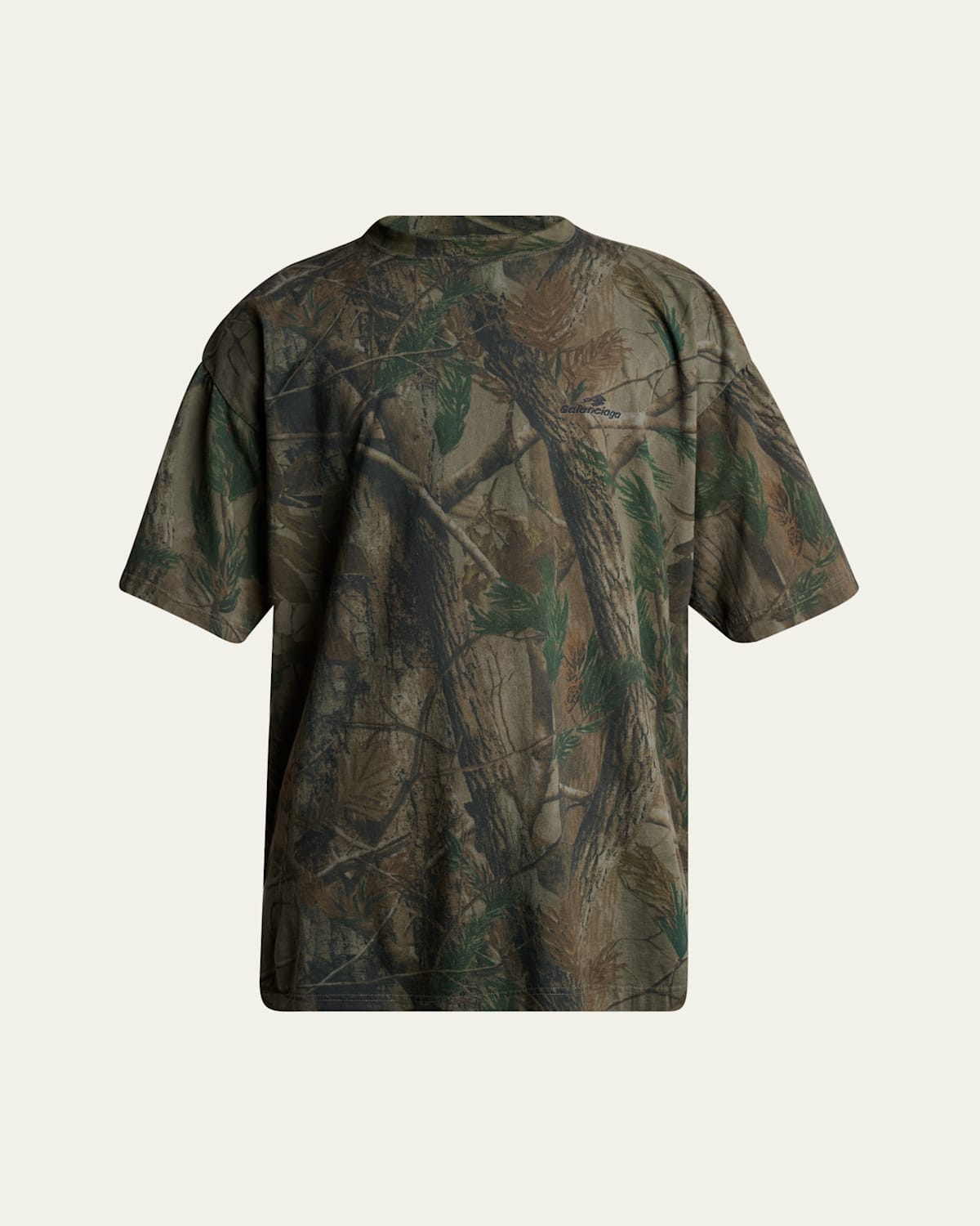 Balenciaga Men's Camouflage Jersey Sports Logo T-shirt In Green