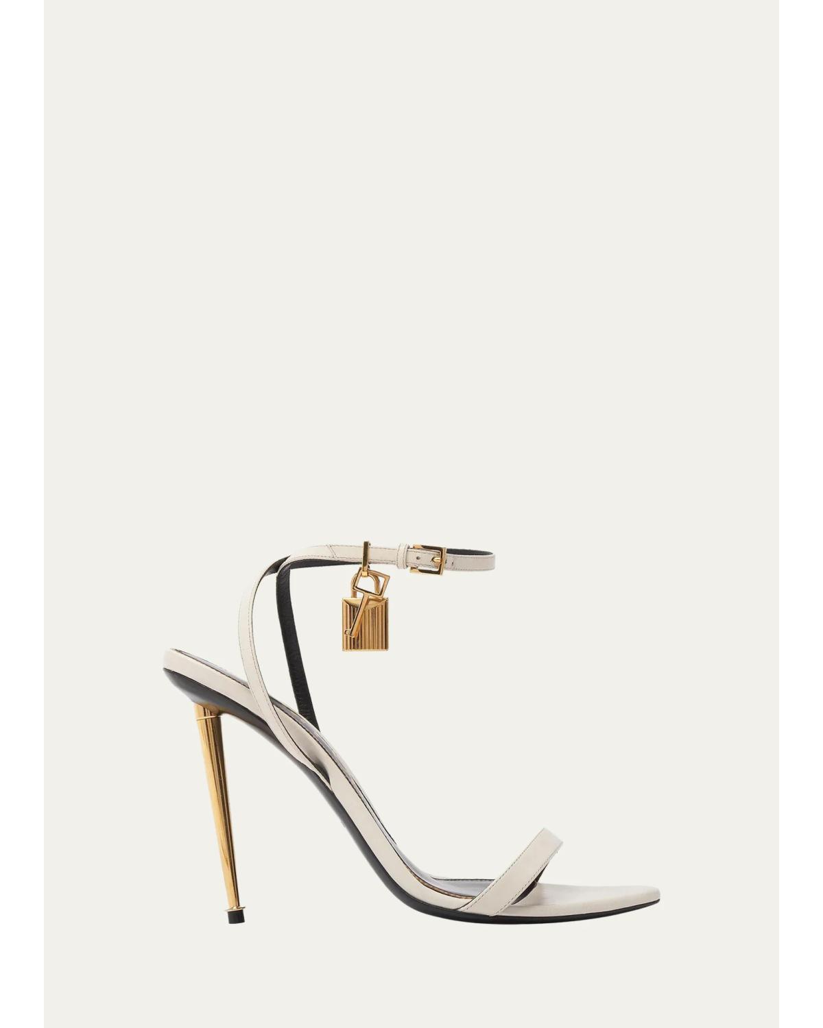 Padlock 105Mm Leather Point-Toe Ankle-Strap Sandals