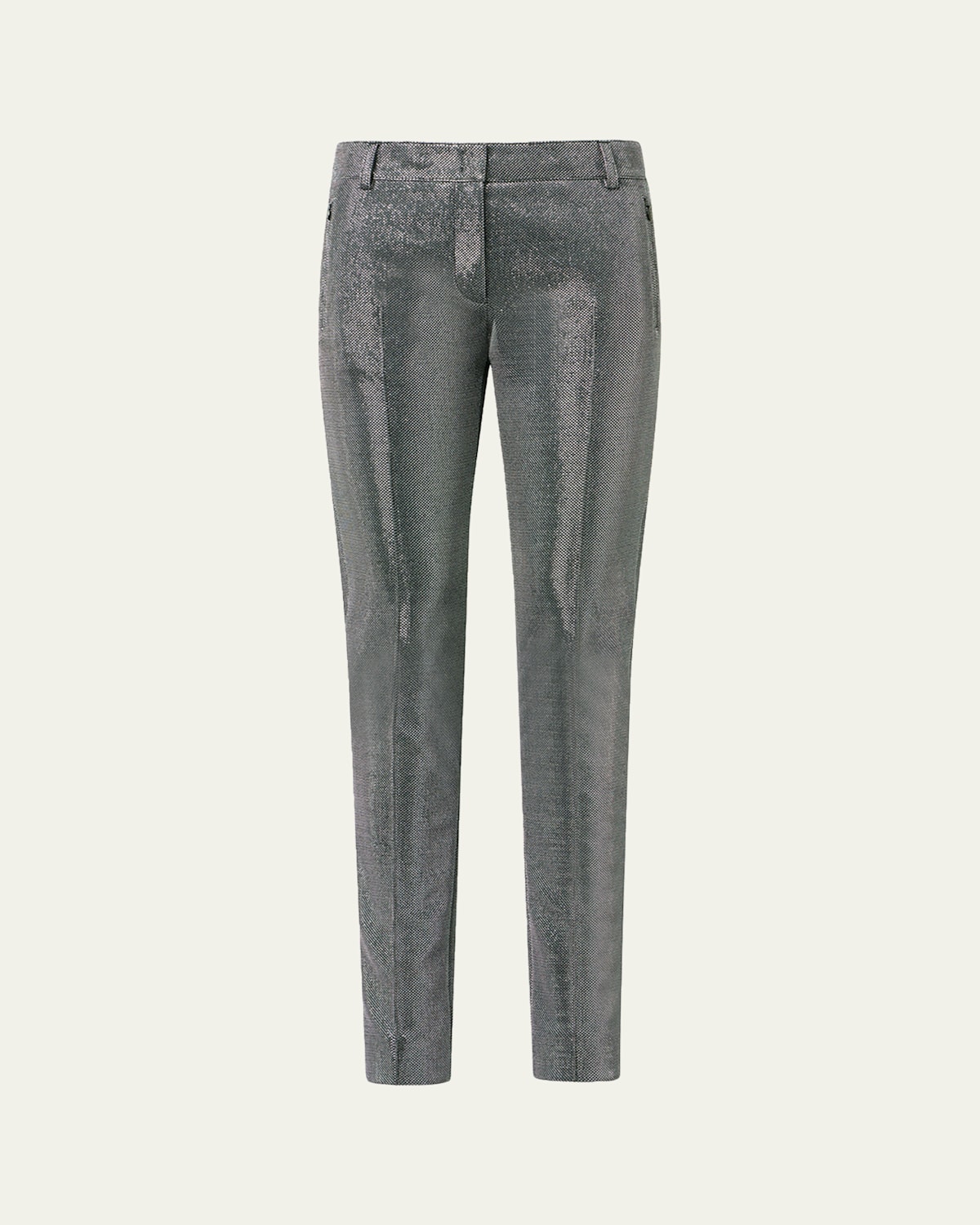 Akris Punto Fabia Embellished Slim-leg Ankle Pants In Gray