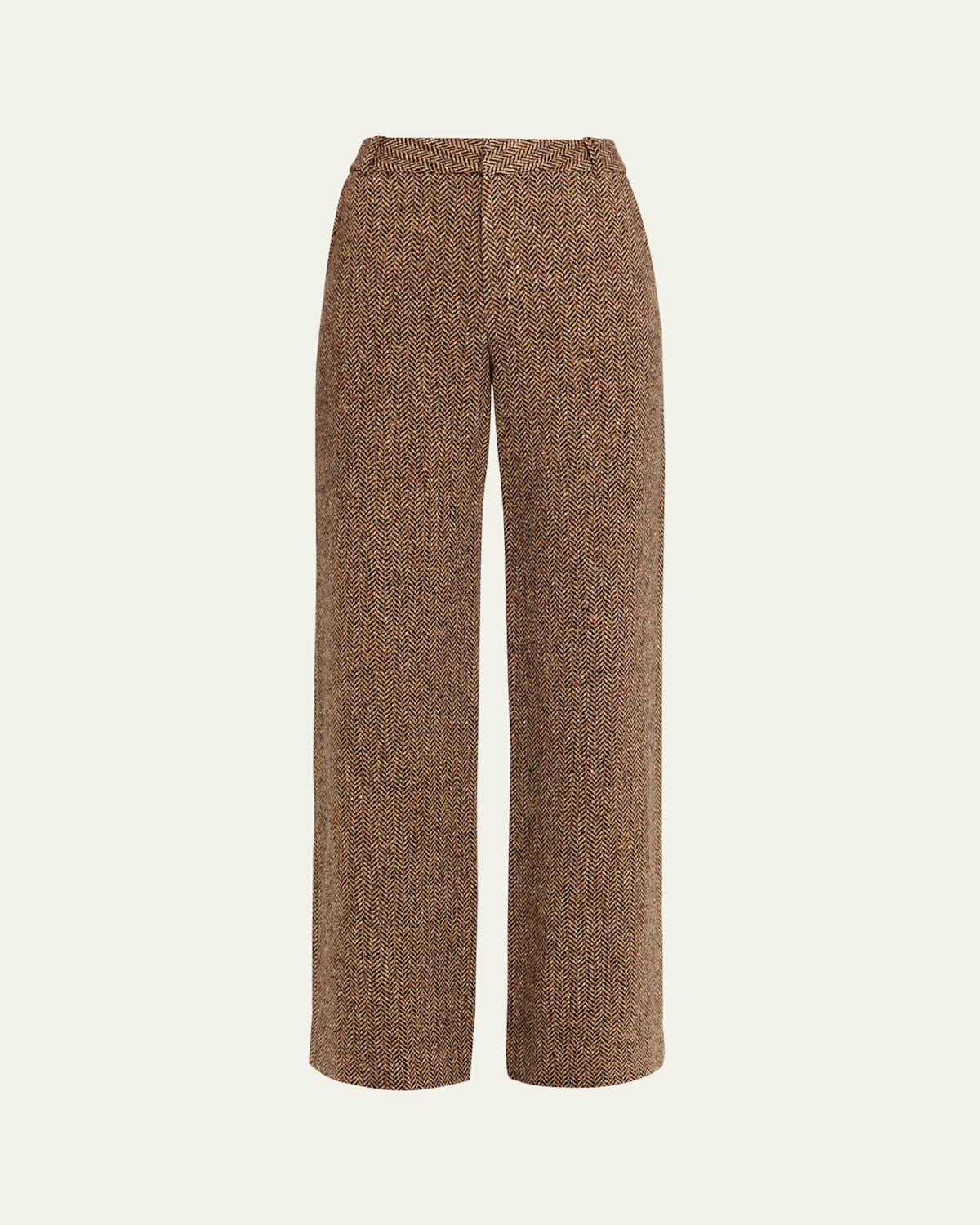 L'agence Livvy Herringbone Straight-leg Trousers In Multi