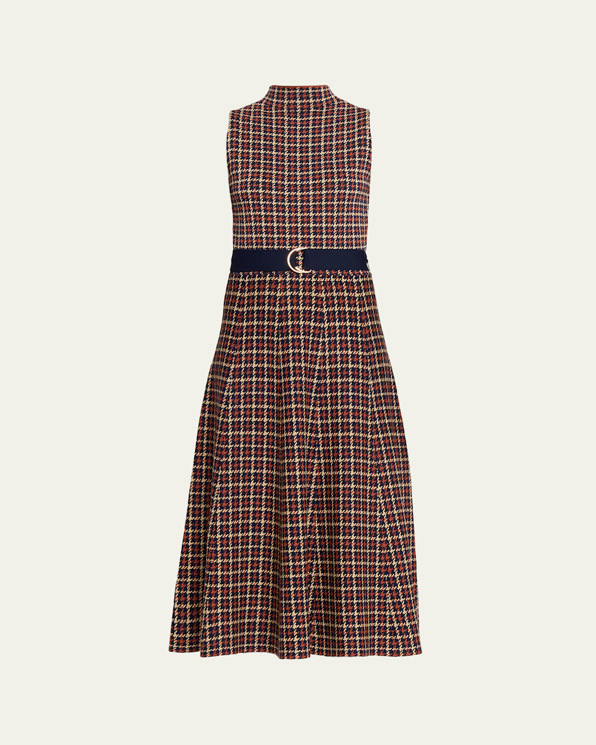 Cara Cara Brice Belted Plaid Knit Midi Dress In Multi