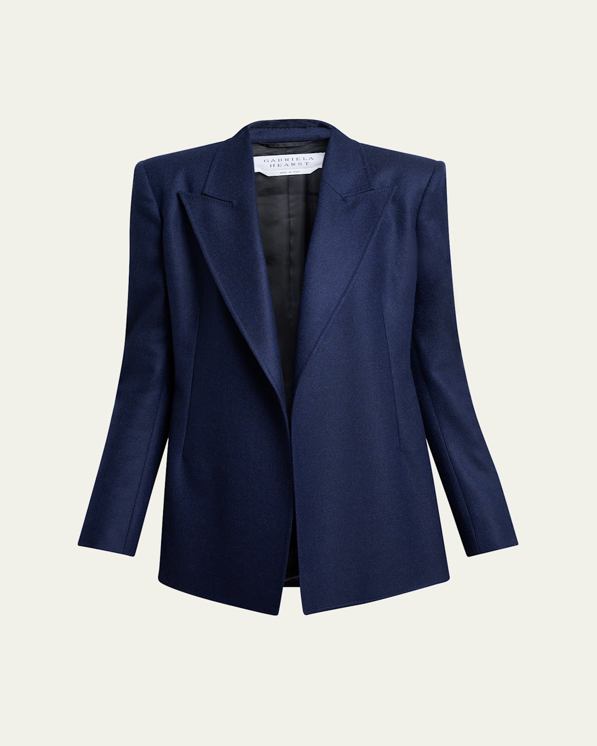Gabriela Hearst Mairi Wool-cashmere Open-front Blazer Jacket In Blue