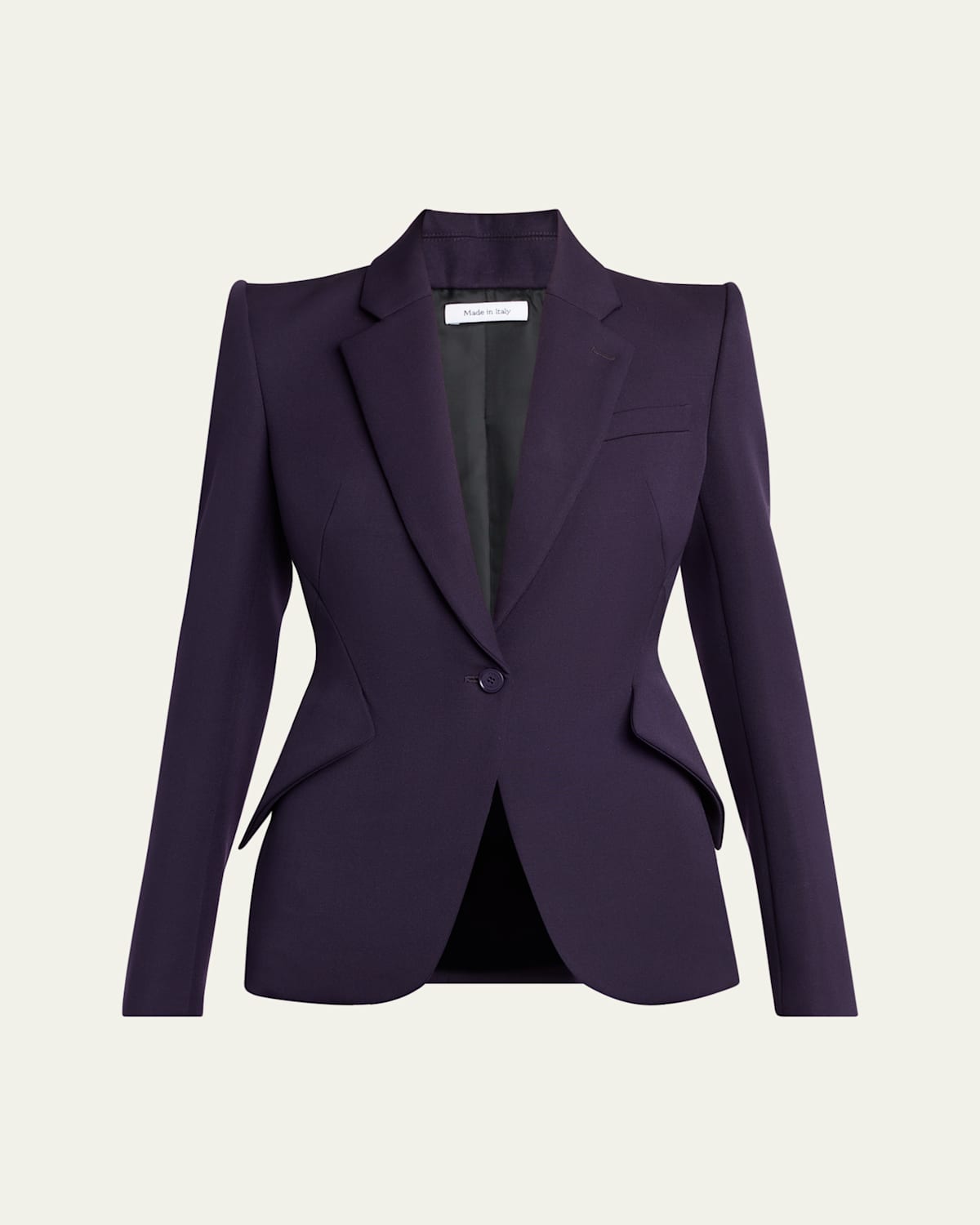 Alexander Mcqueen Grain De Poudre Wool Single-breasted Blazer In Red