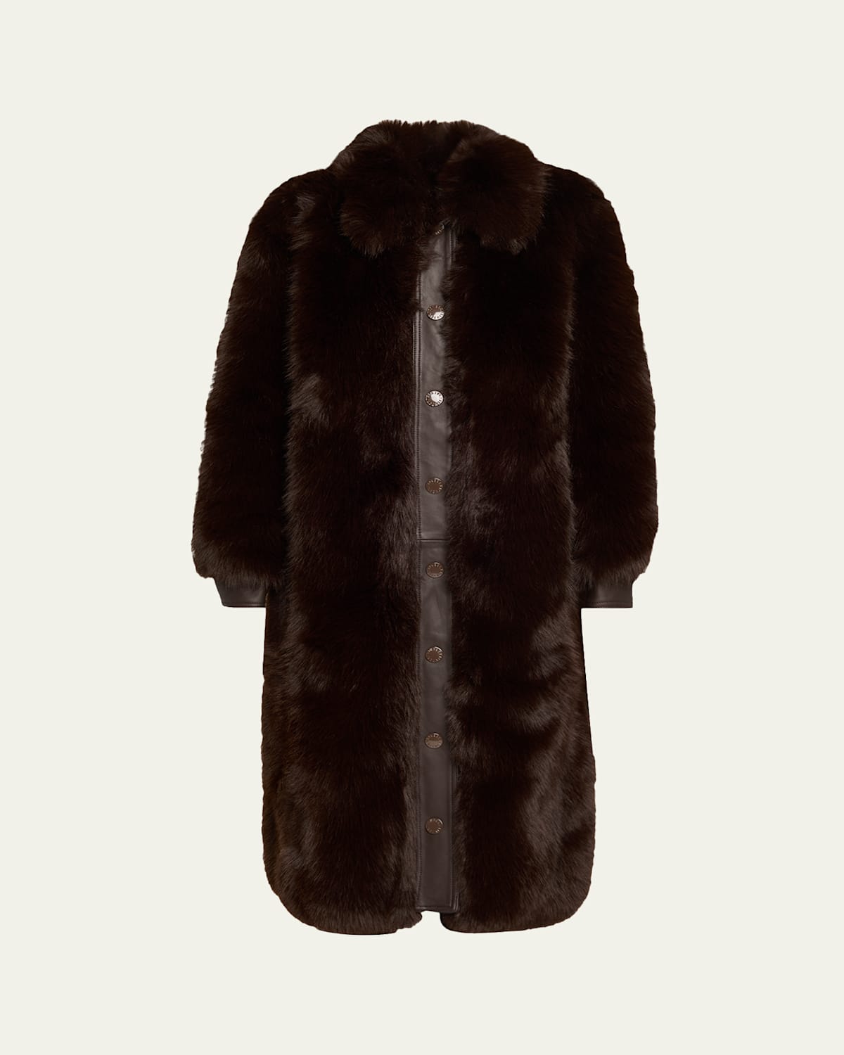 L'agence Irisa Faux Fur Coat In Brown