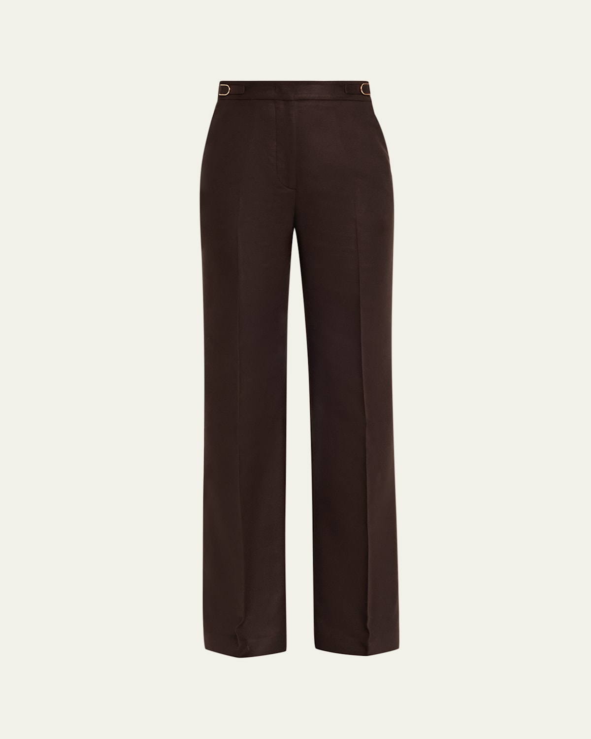 Gabriela Hearst Vesta Silk Straight-leg Pants In Brown