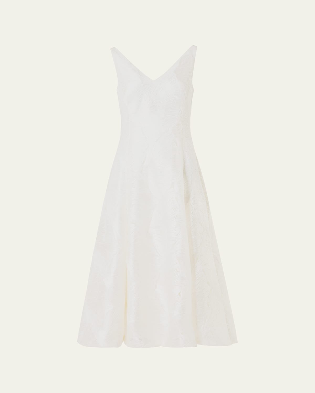 Akris Lacquered Sea Faille Sleeveless Midi Dress In Sand