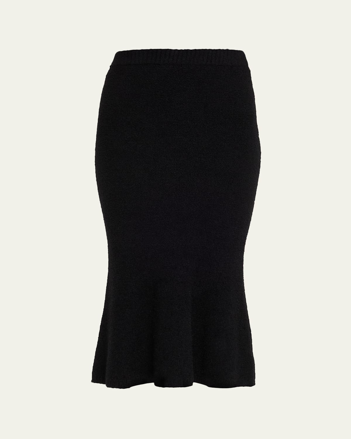 L'agence Salem Knit Flare Midi Skirt In Black