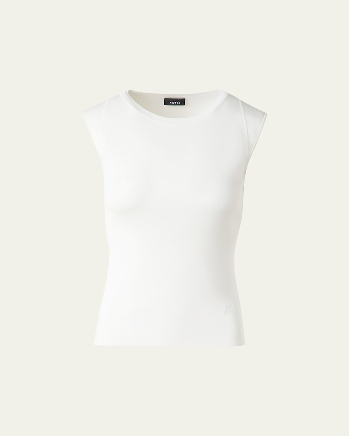 Akris Sleeveless Fitted Silk Knit Top In Neutral