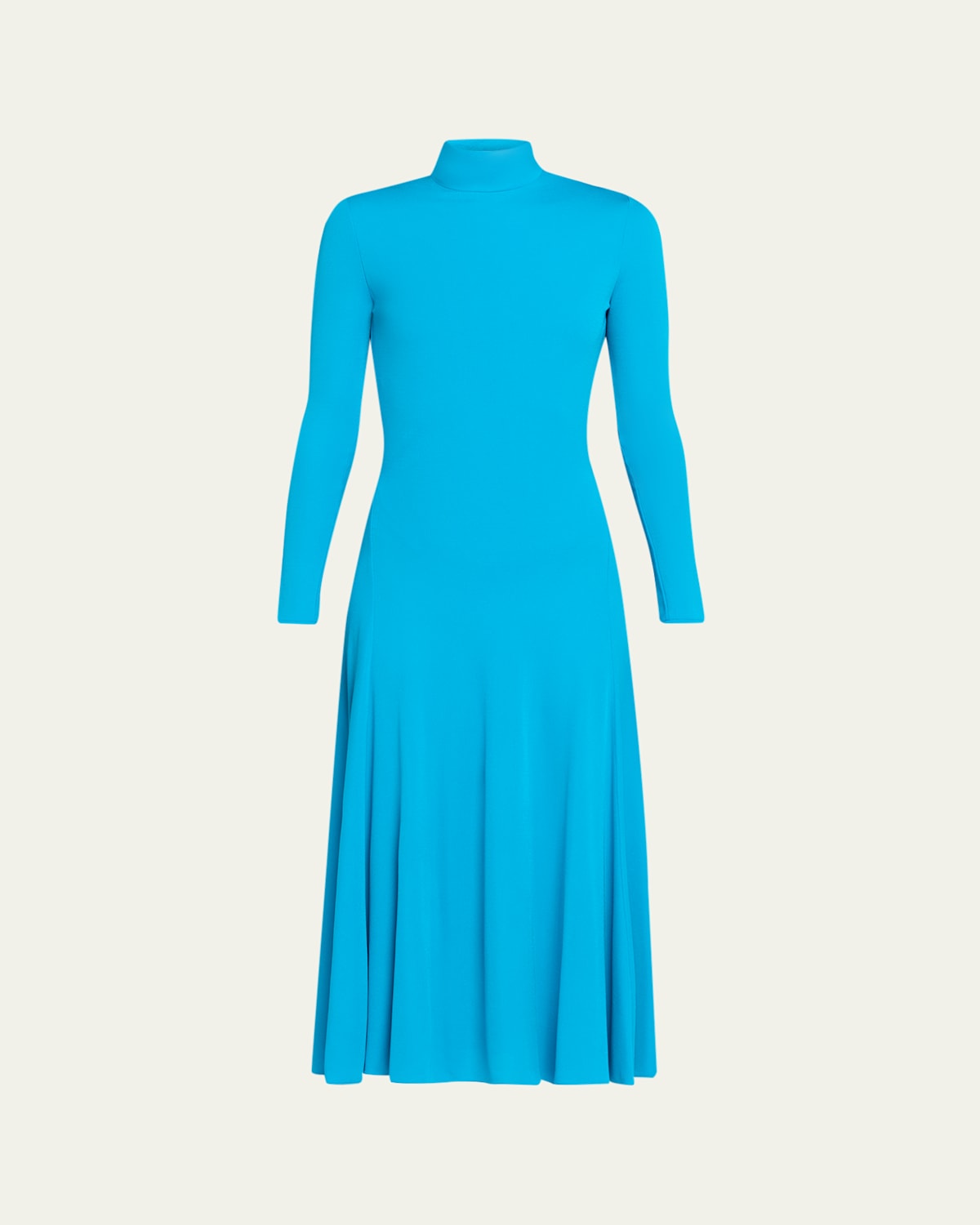 Alaïa Heart Cutout Turtleneck Long-sleeve Maxi Dress In Blue