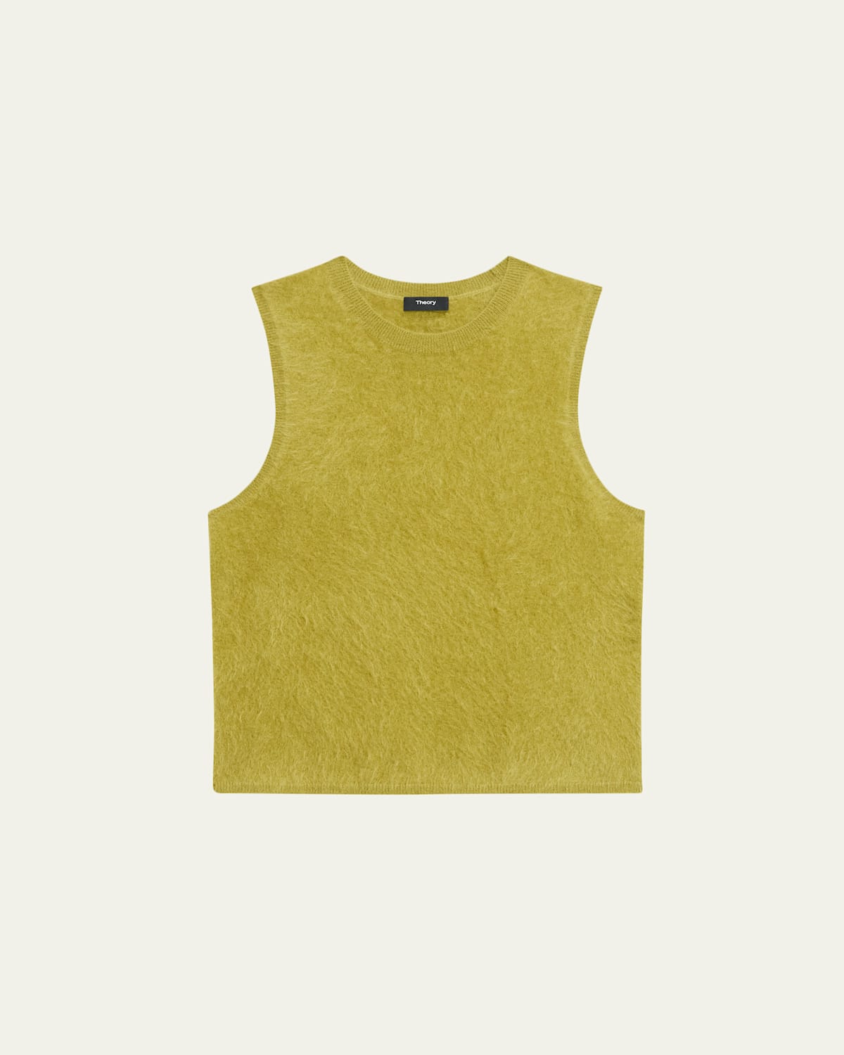 Theory Brushed Crewneck Shell Top In Cashmere In Green