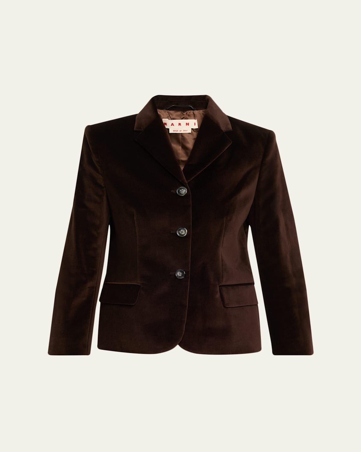 Marni Cotton Velvet Single-breasted Jacket In Animal Print