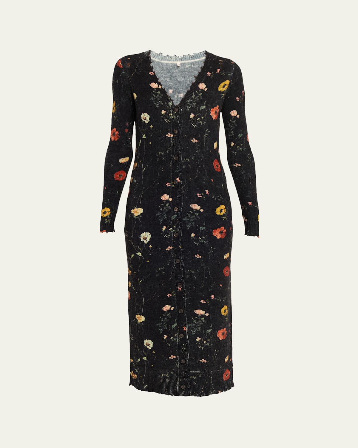 R13 Long Floral Wool Cardigan