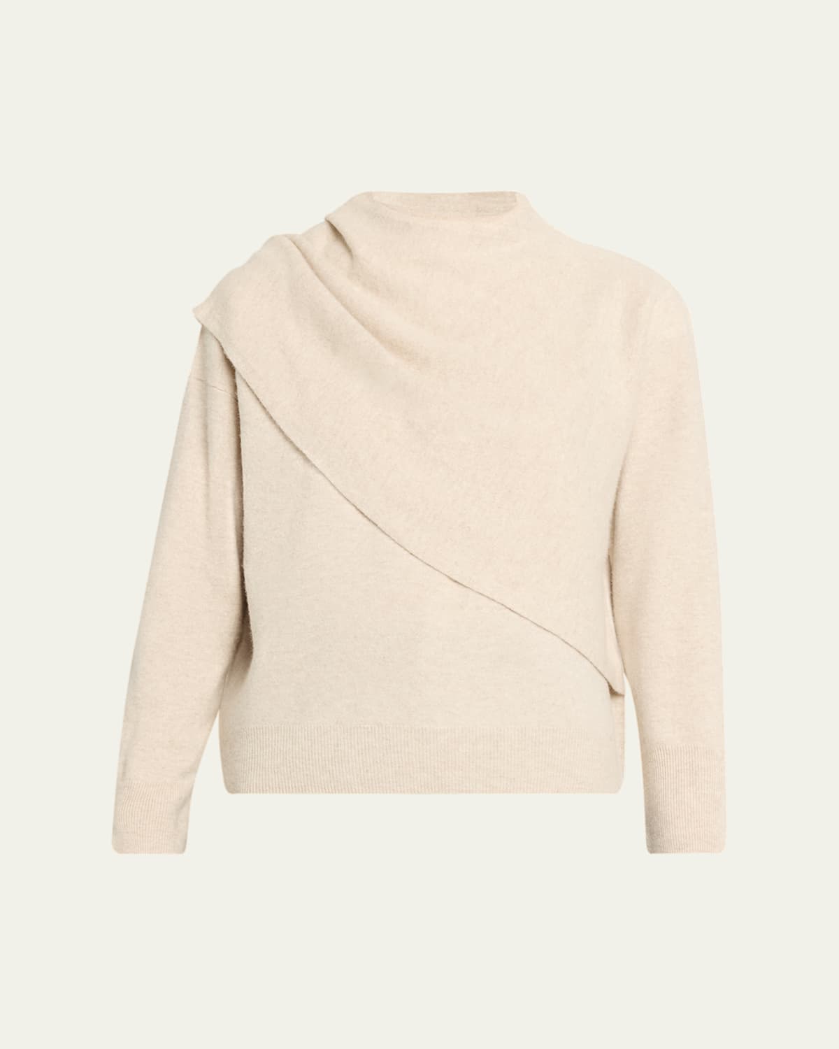 Vince Cashmere-blend Draped Sweater In White