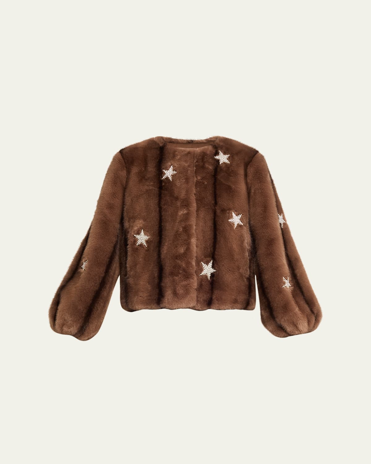 Cinq À Sept Mixed Star Faux Mink Benson Coat Taupe In Brown