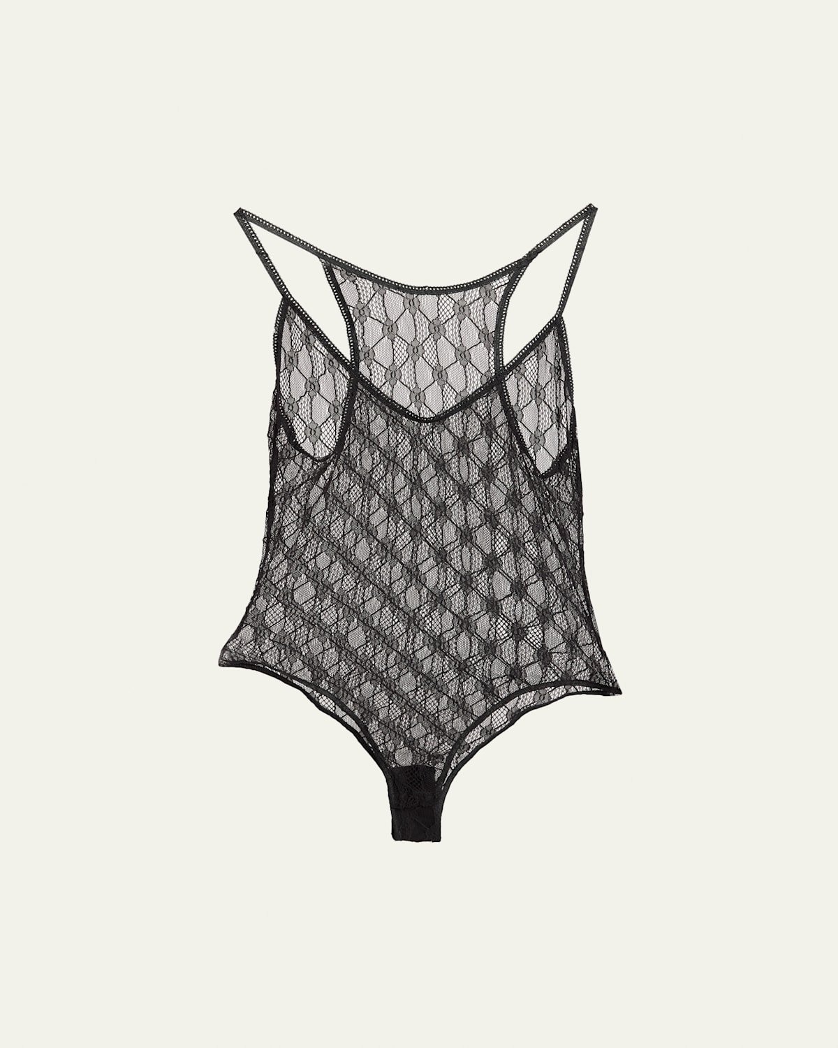 Isabel Marant Mildy Plunging Sheer Lace Bodysuit In Black