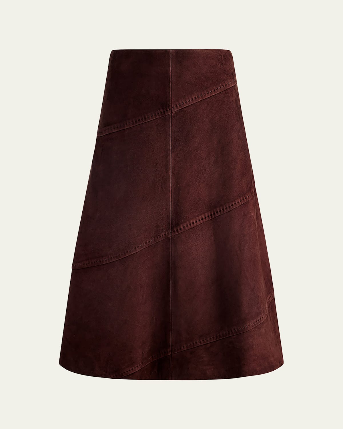 Alice And Olivia Sosie Suede Midi Skirt In Brown