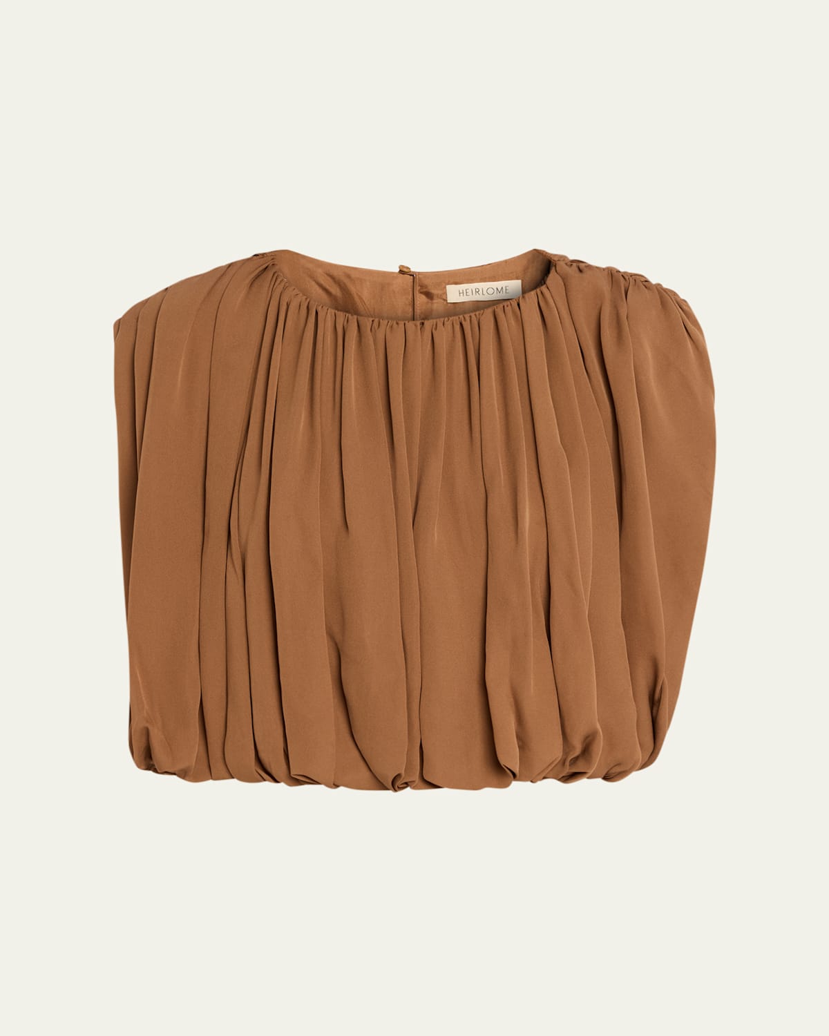 Heirlome Penelope Gathered Bubble Top In Brown