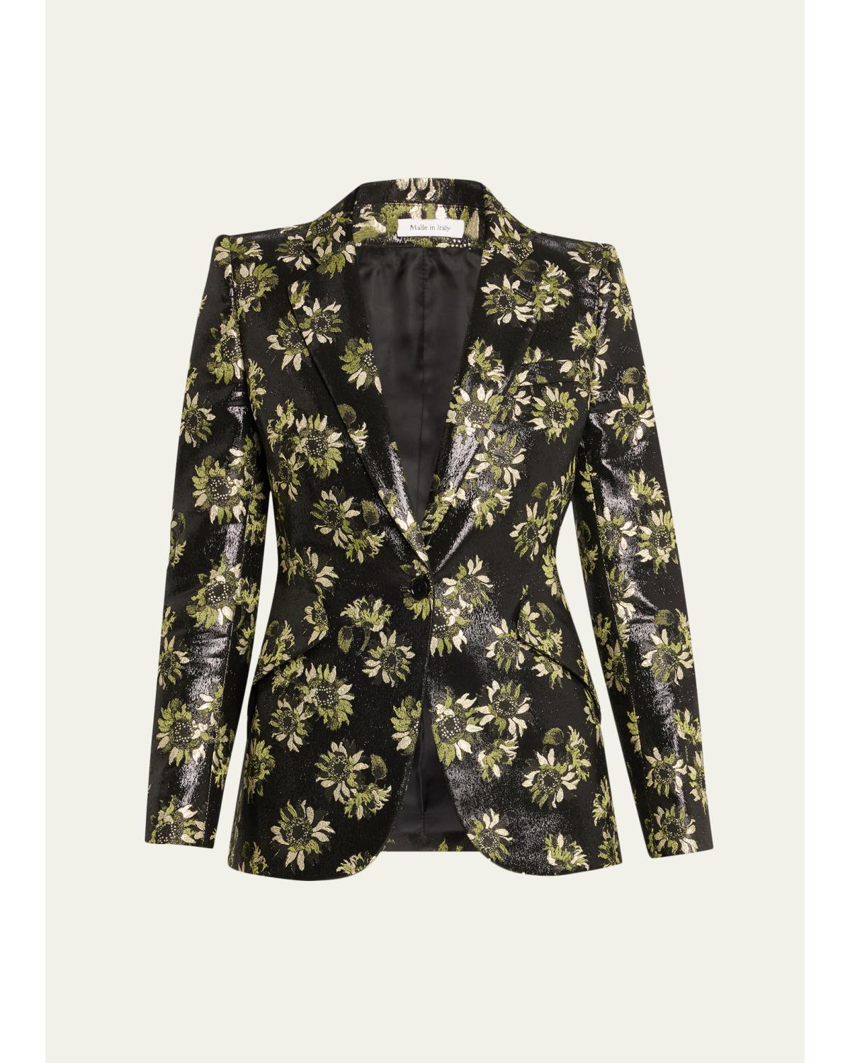 Lacquered Sunflower Single-Breasted Jacket