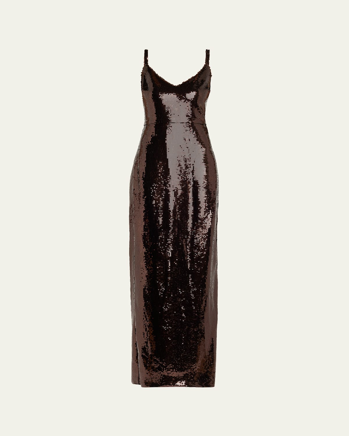 L'agence Karma Sequined Maxi Dress In Brown