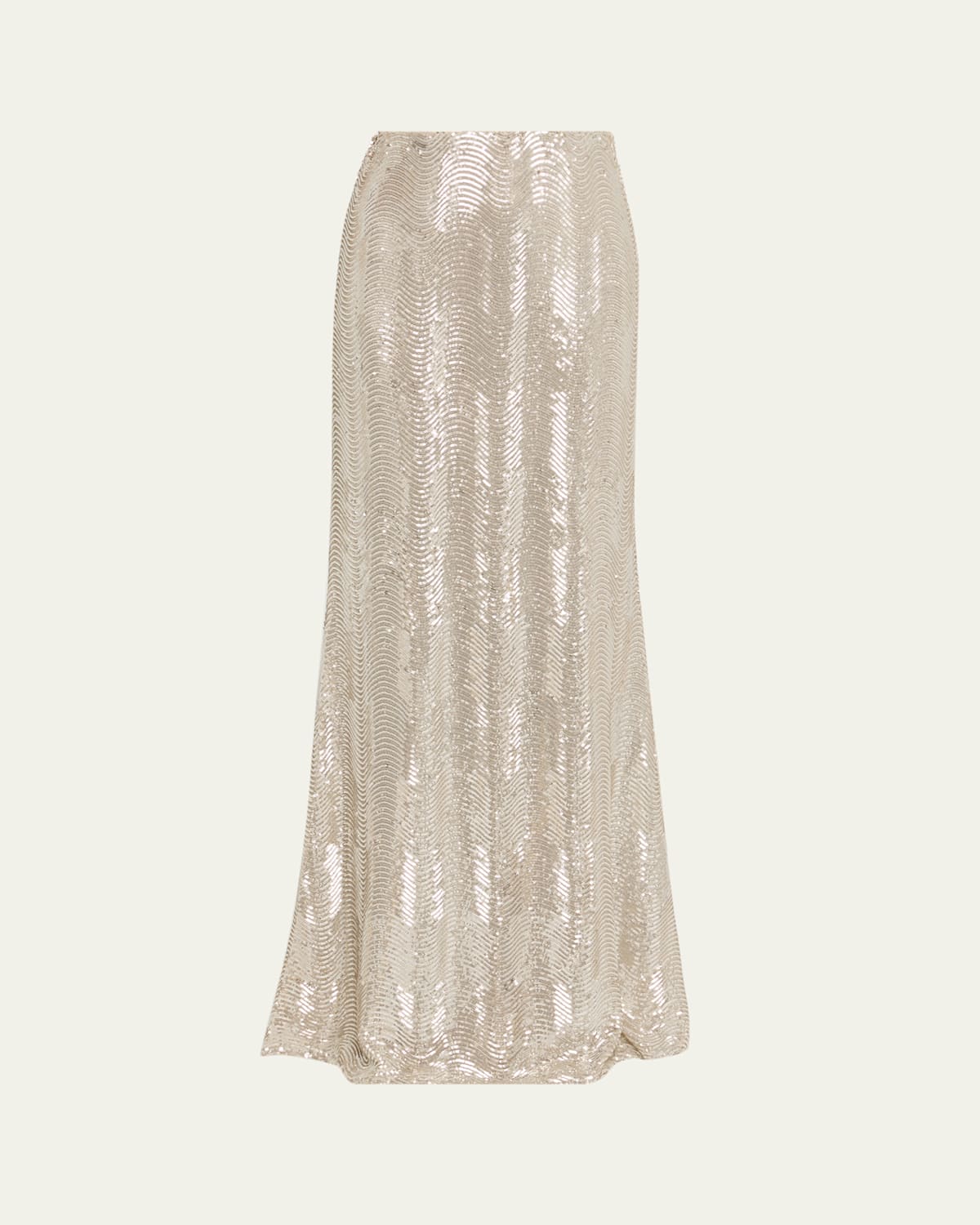 L'agence Zeta Sequined Maxi Skirt In Gold
