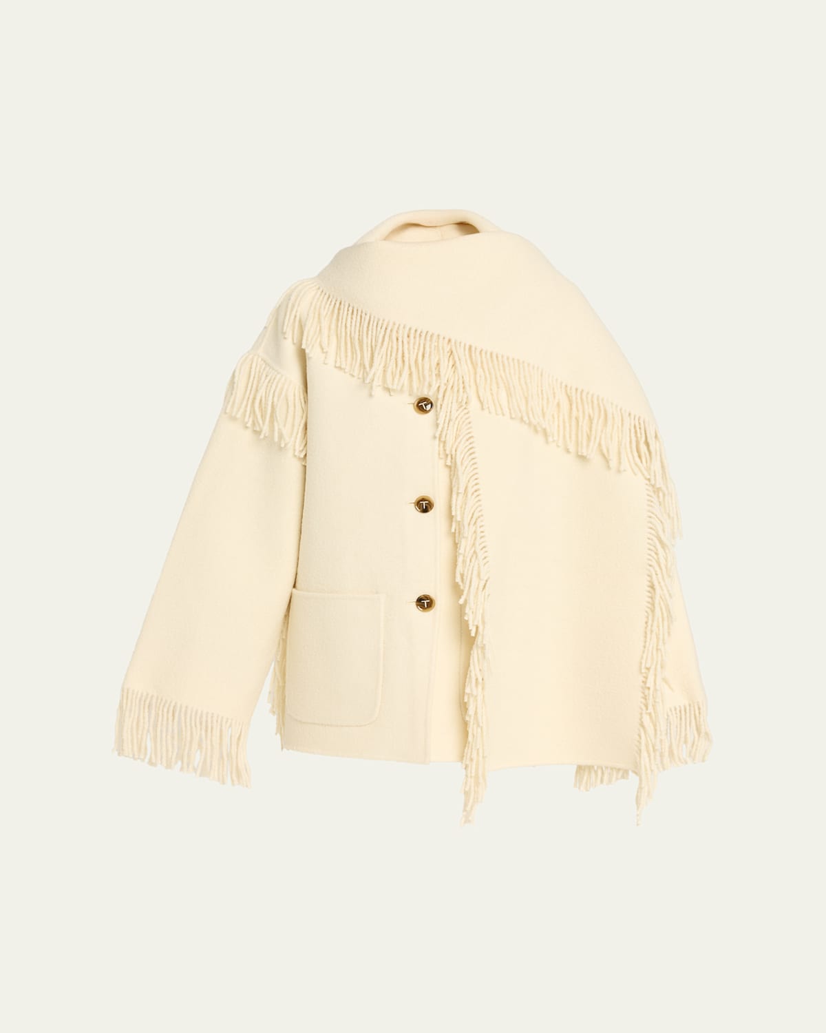Totême Fringed Scarf Jacket In White